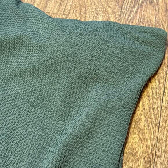 J. Crew Green Textured One-Shoulder One-Piece Size 22 - Picture 5 of 11